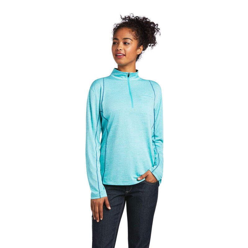 Ariat T-Shirts Damen - Rebar Evolution 1/2 Zip Türkis ( QDGFJ-8237 )